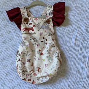 0-6 months depends how big your baby is.Runs small